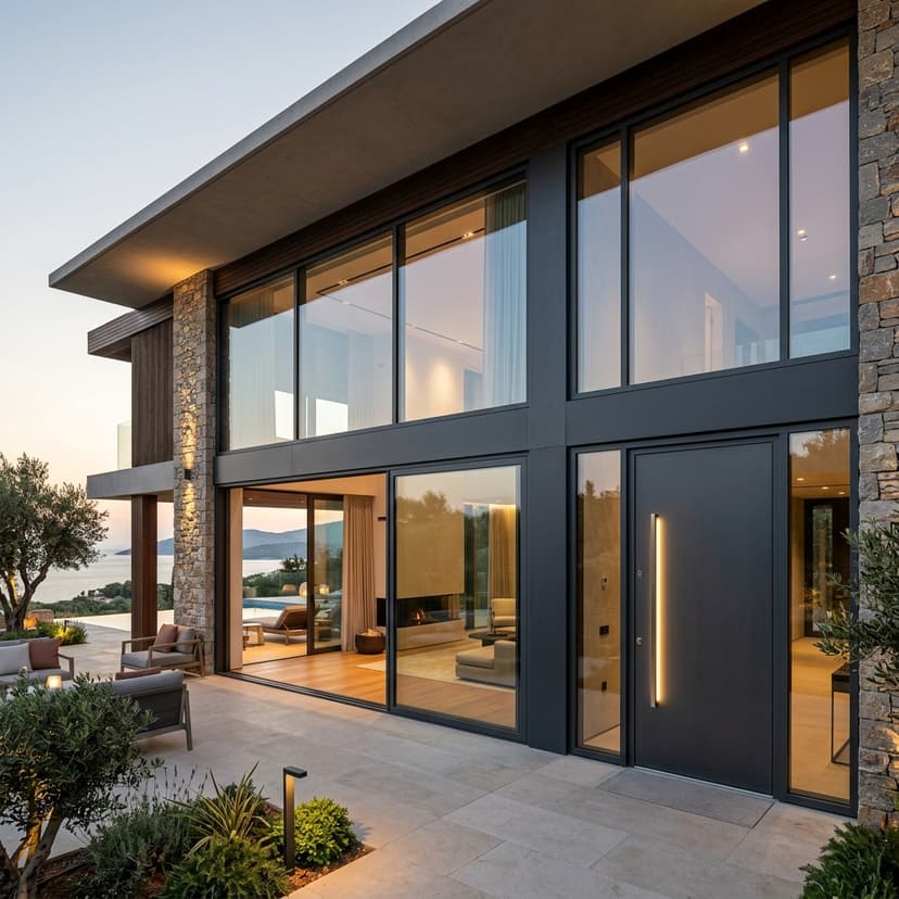 Modern house with aluminium windows and doors
